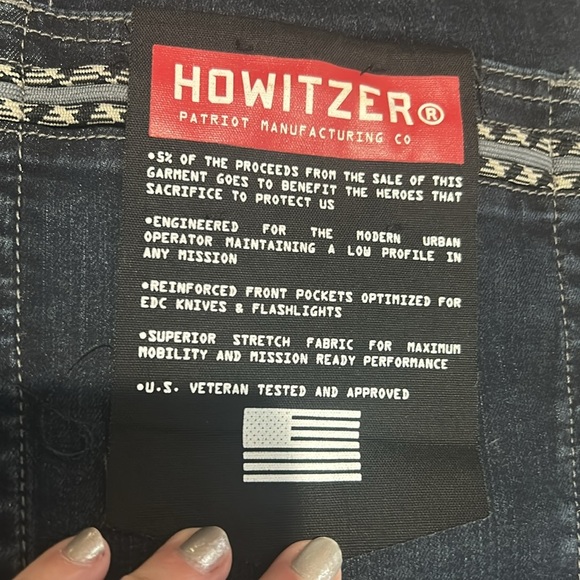 NWT Howitzer Men's Denim Jeans FREEDOM HELMET PARACORD regular boot Military 40 - Picture 10 of 16